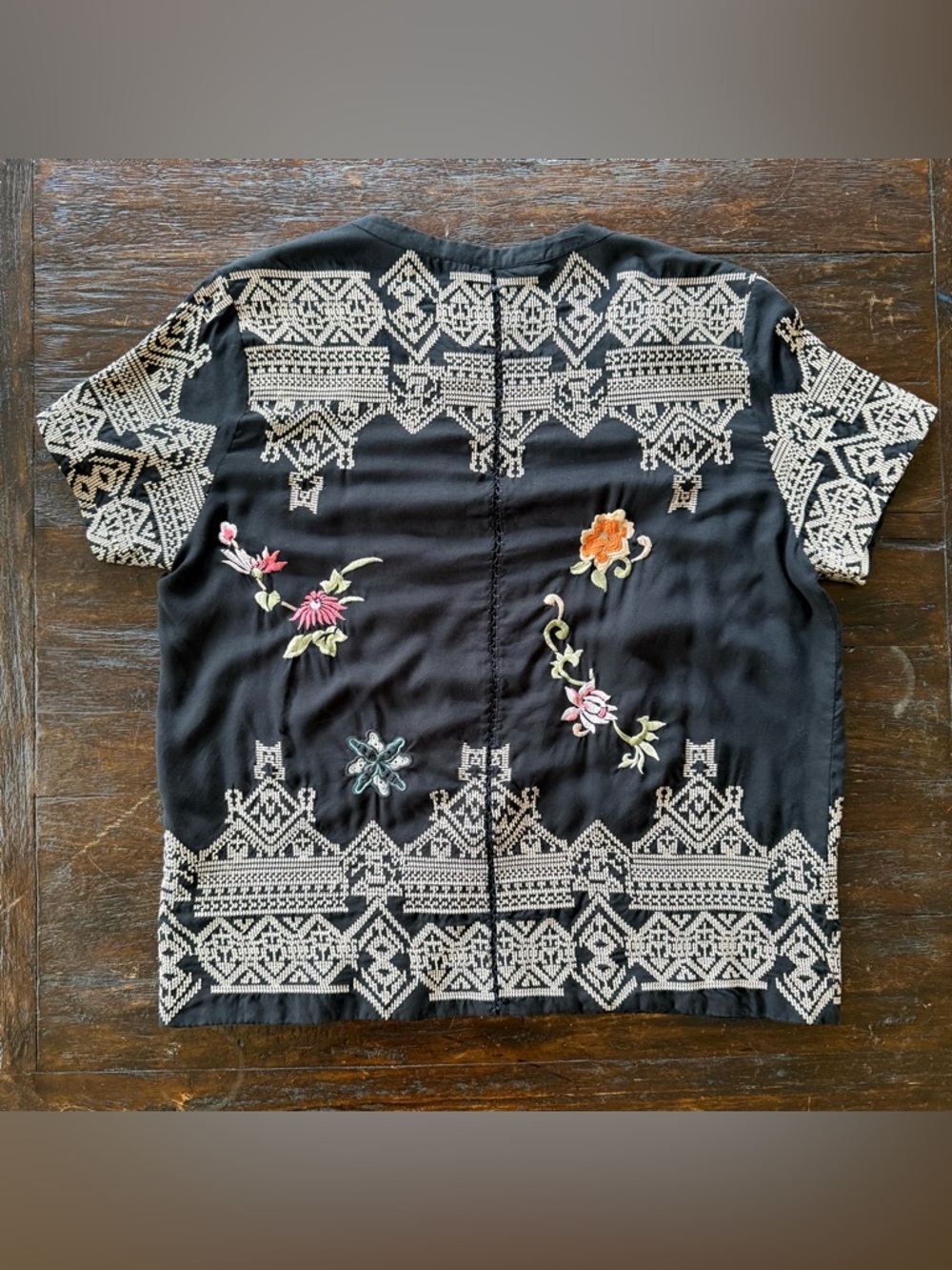 Odd Molly Anthropologie Short Sleeve Embroidered Kimono Shrug Coverup Size 3(Lg) - Picture 2 of 14